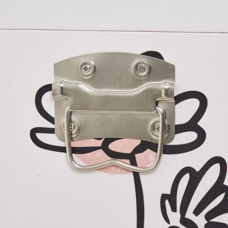 Set of Chests 65 x 38 x 35 cm Flowers Canvas...