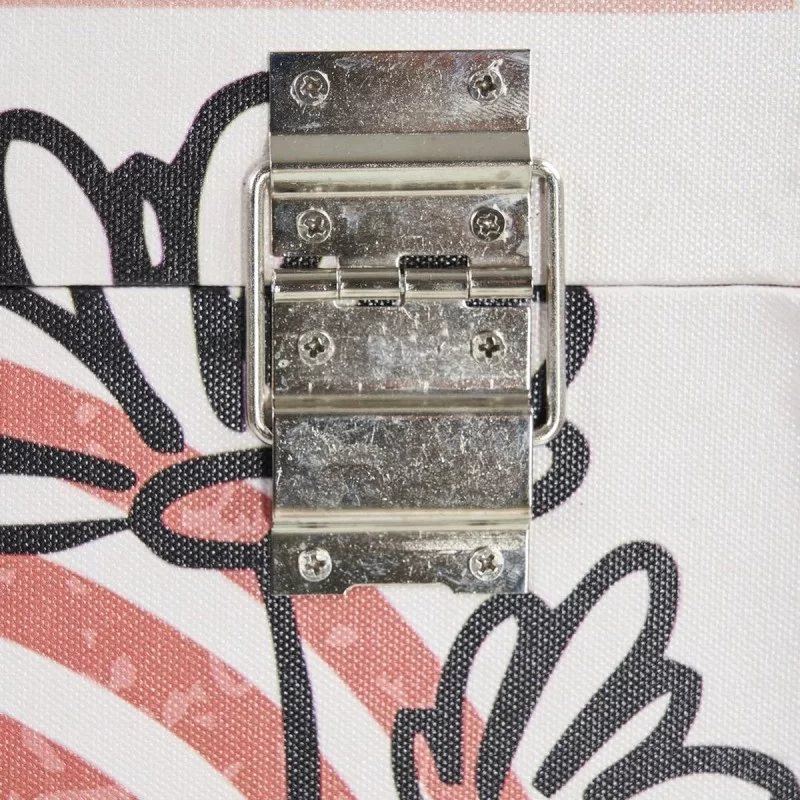 Set of Chests 65 x 38 x 35 cm Flowers Canvas...