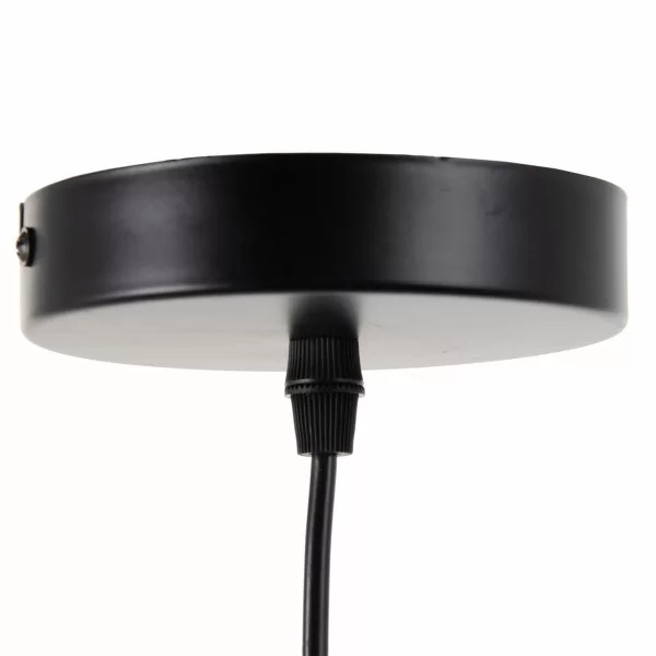 Ceiling Light Crystal Black Metal White 25 x 25 x 40 cm