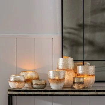 Vase Crystal Golden White 17 x 17 x 25 cm 2