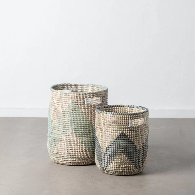 Set of Baskets 38 x 38 x 50 cm Natural Grey...