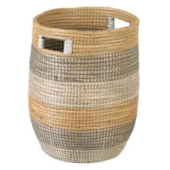 Set of Baskets 38 x 38 x 50 cm Natural Grey Natural Fibre...