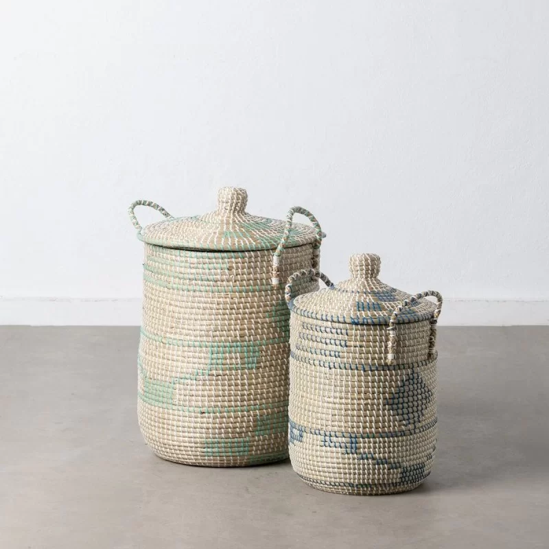 Set of Baskets Natural Grey Natural Fibre 38 x...