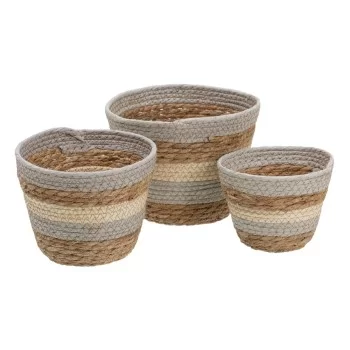Set of Baskets Natural Grey 17 x 17 x 20 cm Natural Fibre...
