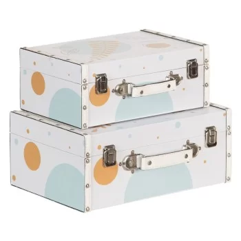 Set of Chests 34,5 x 24,5 x 14 cm Canvas DMF (2 Pieces)