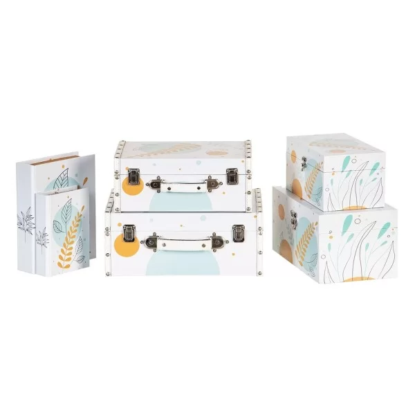 Set of Chests 34,5 x 24,5 x 14 cm Canvas DMF (2 Pieces)