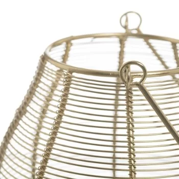 Lantern Candleholder Golden Iron Lantern 18 x 18 x 24 cm 2
