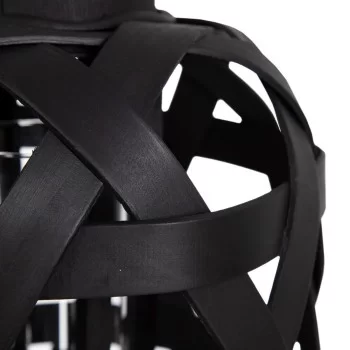 Lantern 26 x 26 x 32 cm Candleholder Black Bamboo 2