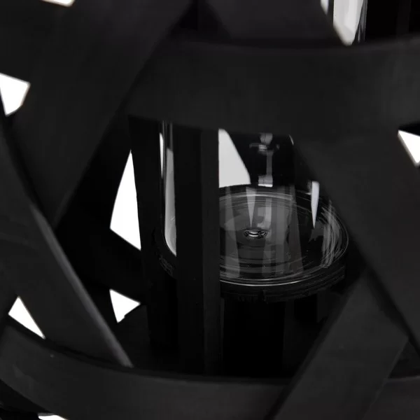 Lantern 26 x 26 x 32 cm Candleholder Black Bamboo