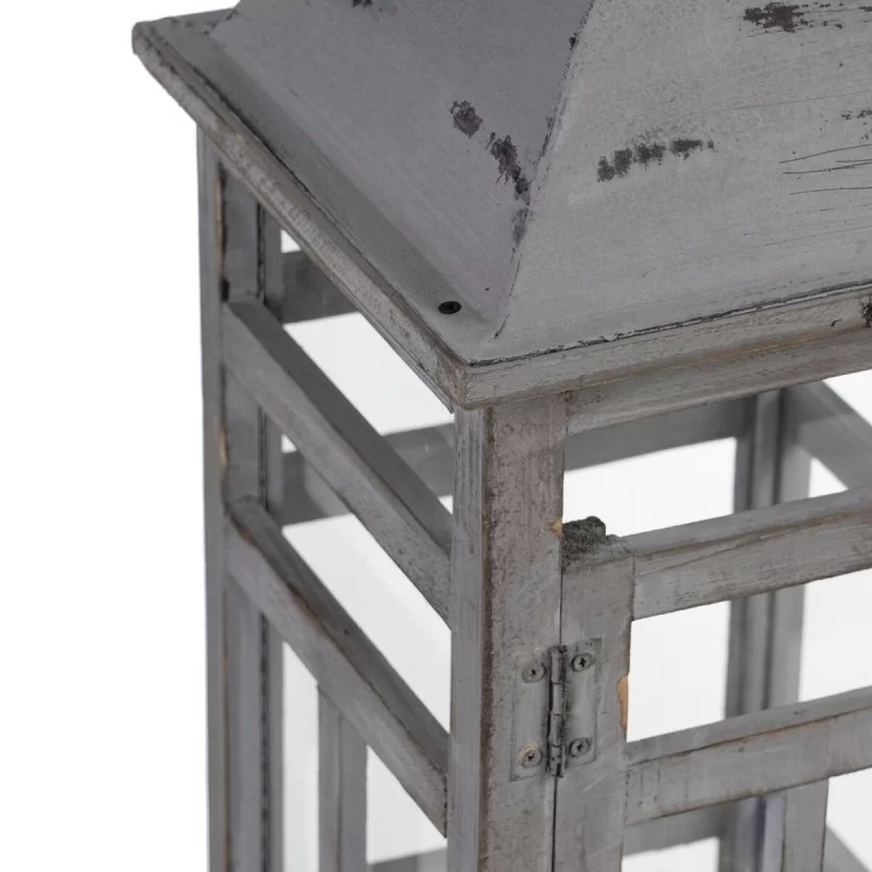 Lantern 28 x 28 x 75 cm Candleholder Grey Fir...