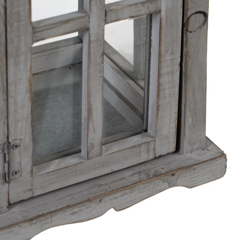 Lantern 28 x 28 x 75 cm Candleholder Grey Fir...
