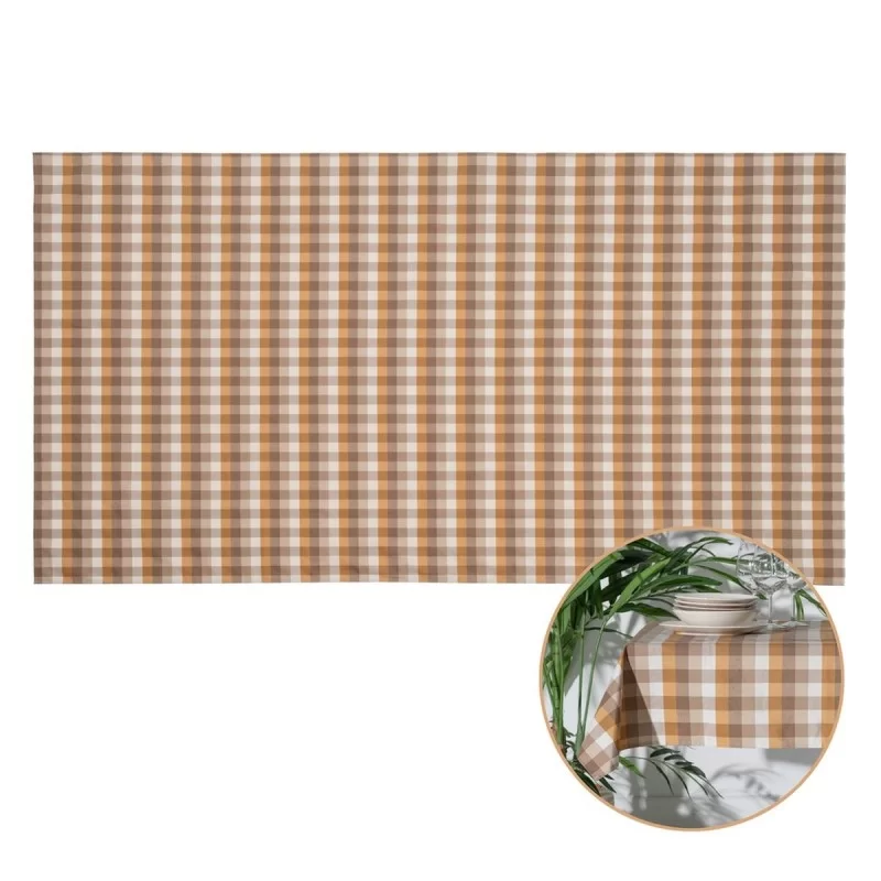 Tablecloth Polyester Ocre 100% cotton 140 x 240 cm