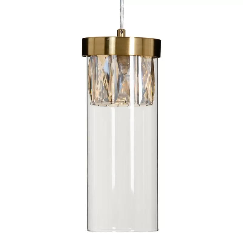 Ceiling Light Crystal Golden Metal 11 x 11 x 45 cm