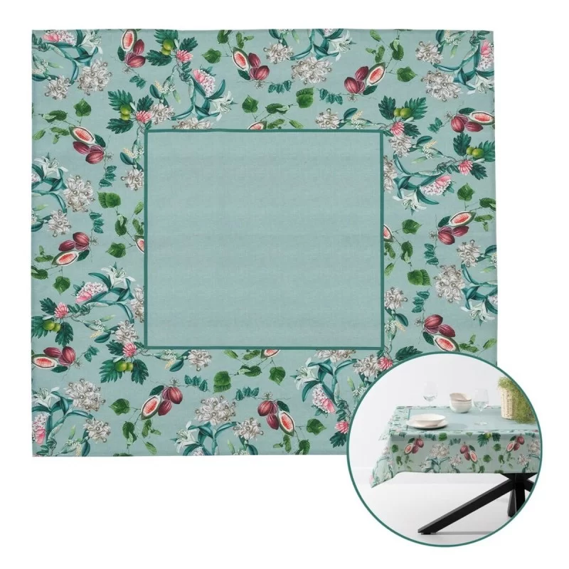 Tablecloth 140 x 140 cm Turquoise Polyester...