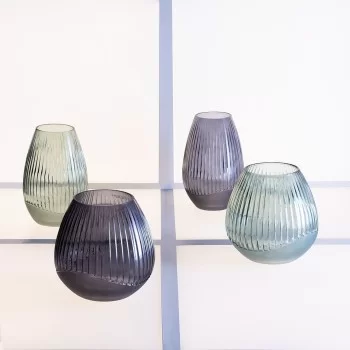 Vase 17,5 x 17,5 x 27 cm Grey Glass 2