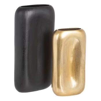 Vase 23 x 7 x 45 cm Black Metal 2