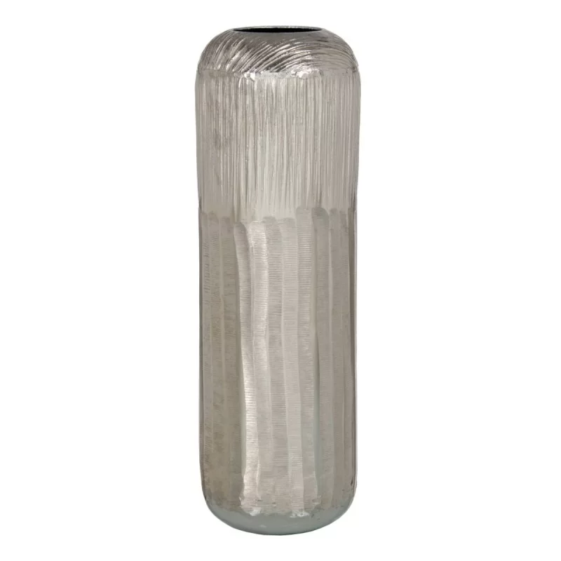 Vase 15 x 15 x 48 cm Silver Aluminium