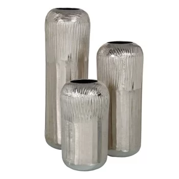 Vase 15 x 15 x 48 cm Silver Aluminium 2