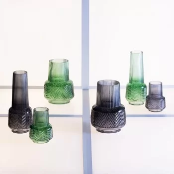 Vase 17 x 17 x 23,5 cm Grey Glass 2