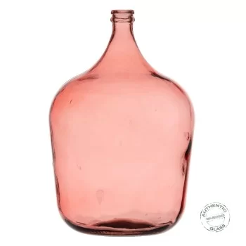 Decorative container 36,5 x 36,5 x 56 cm Pink recycled glass 2