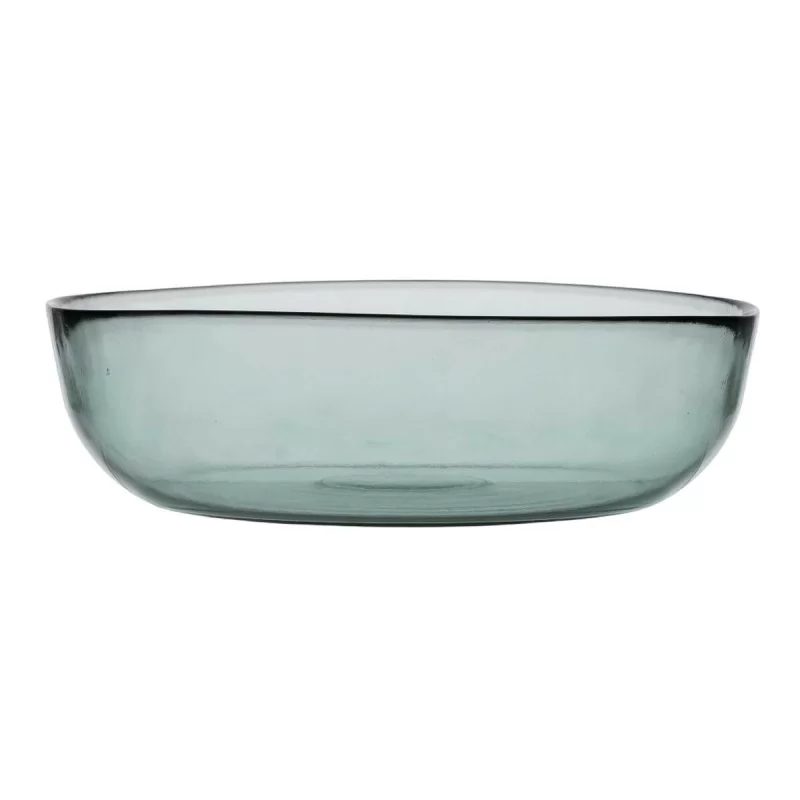 Centerpiece 30 x 30 x 8,5 cm recycled glass Green