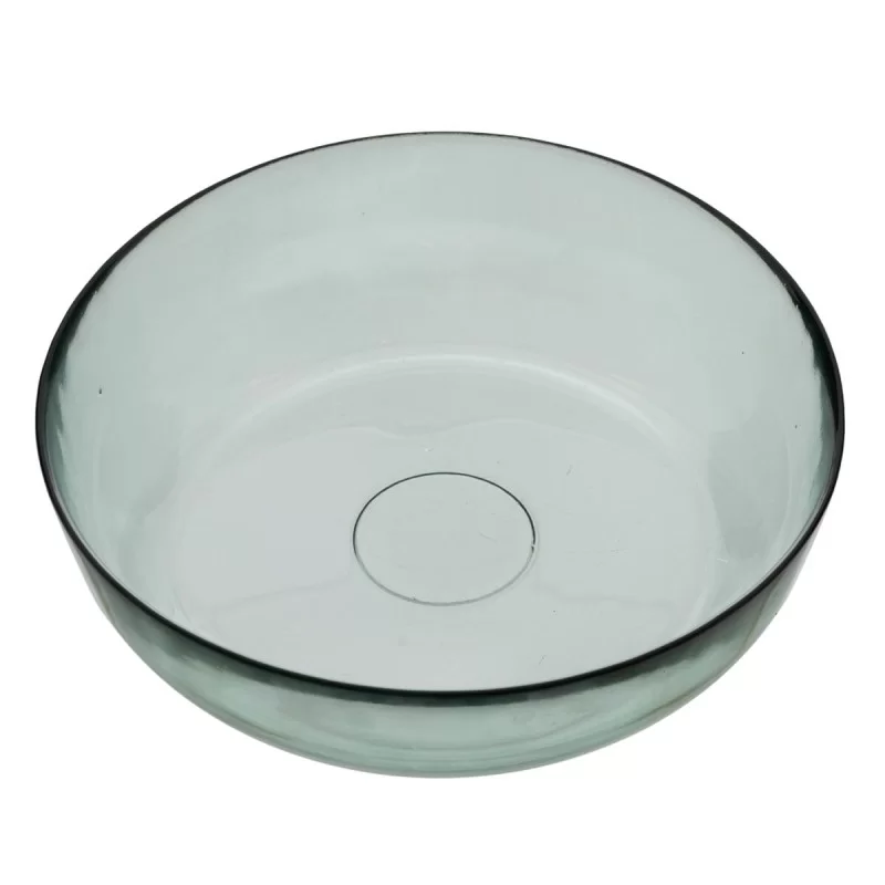 Centerpiece 30 x 30 x 8,5 cm recycled glass Green