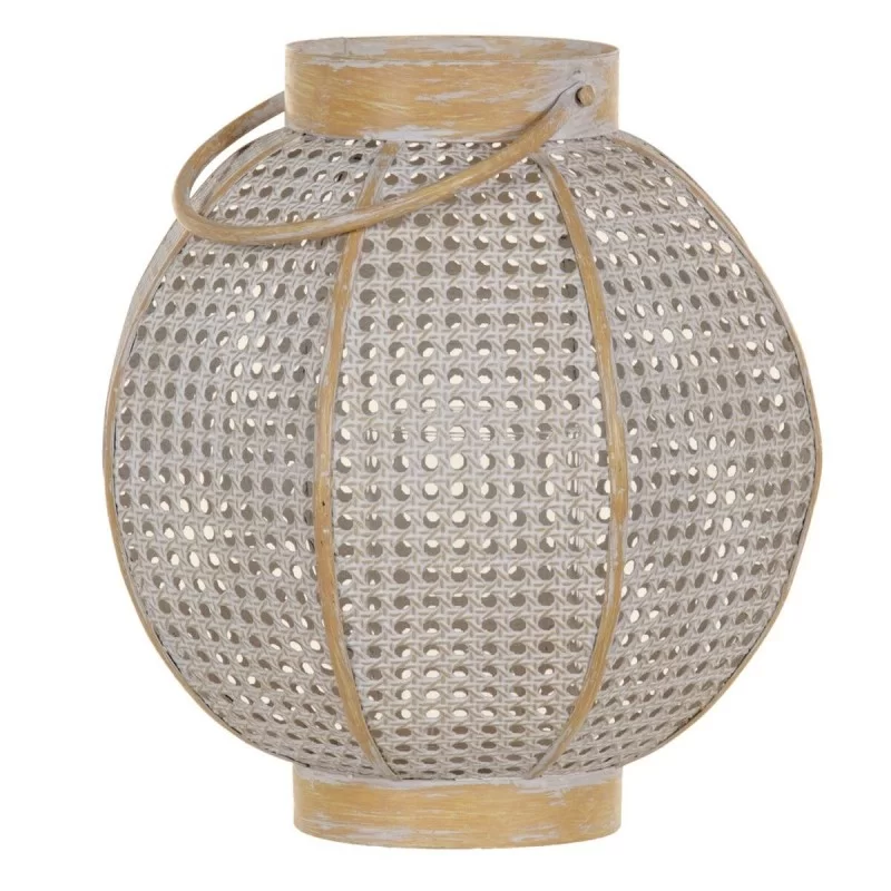 Candleholder 31,5 x 31,5 x 34,5 cm Natural Metal White