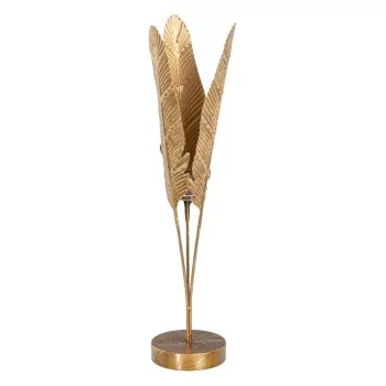 Candleholder 15 x 15 x 58 cm Crystal Golden Metal