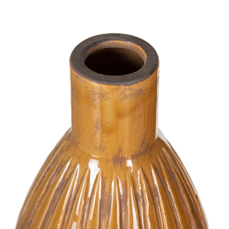 Vase 16,5 x 16,5 x 30 cm Ceramic Mustard