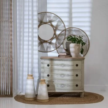 Vase 22 x 22 x 49,5 cm Natural Metal White 2