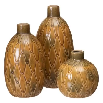 Vase Ceramic 17 x 17 x 30 cm Mustard 2