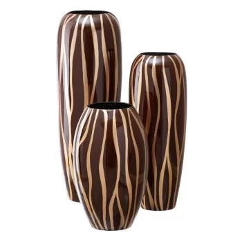 Vase 21 x 21 x 58,5 cm Zebra Ceramic Golden Brown 2