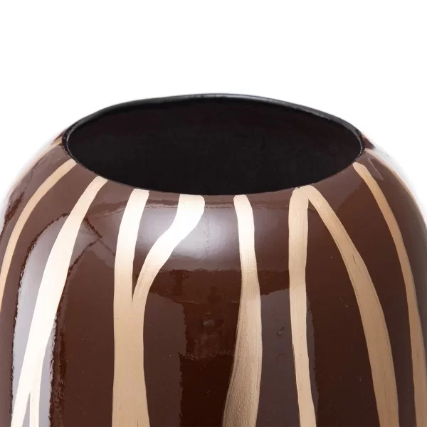 Vase 21 x 21 x 58,5 cm Zebra Ceramic Golden Brown