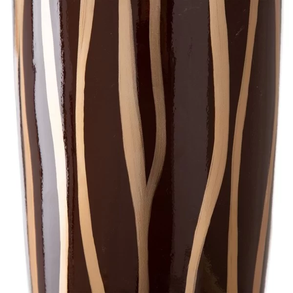 Vase 21 x 21 x 58,5 cm Zebra Ceramic Golden Brown