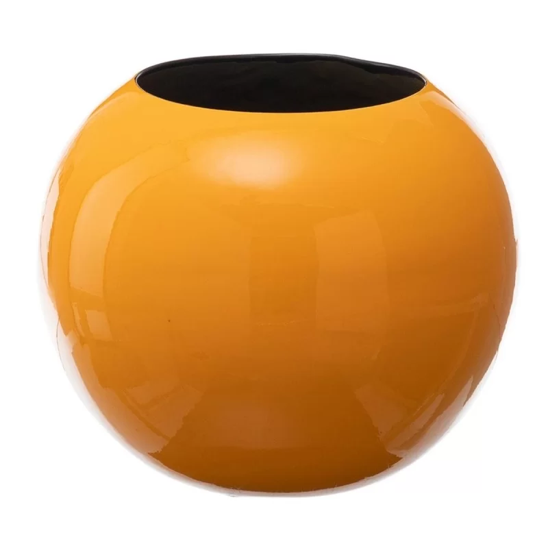 Vase 27 x 27 x 23 cm Ceramic Yellow