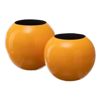 Vase 27 x 27 x 23 cm Ceramic Yellow 2