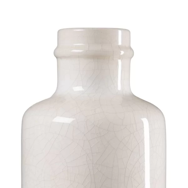 Vase Ceramic Beige 18 x 18 x 37 cm