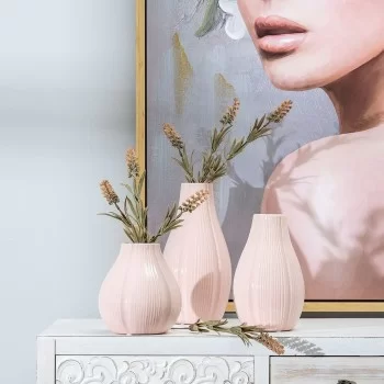 Vase 13 x 13 x 25,5 cm Ceramic Pink 2