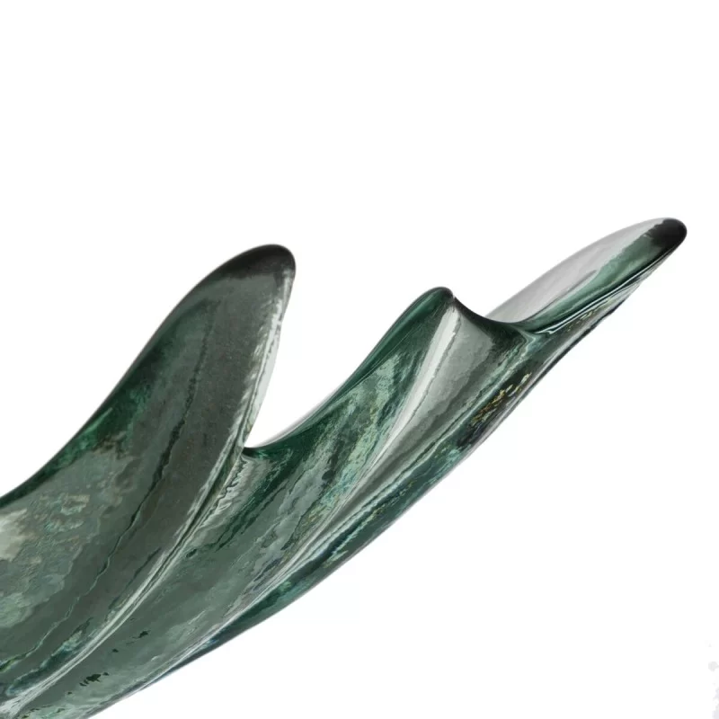 Centerpiece 35 x 19,5 x 11 cm recycled glass Green