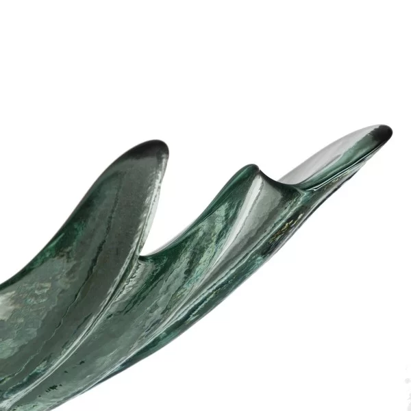 Centerpiece 35 x 19,5 x 11 cm recycled glass Green