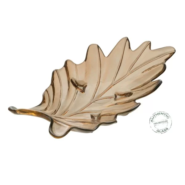 Centerpiece 35 x 19,5 x 11 cm recycled glass Caramel