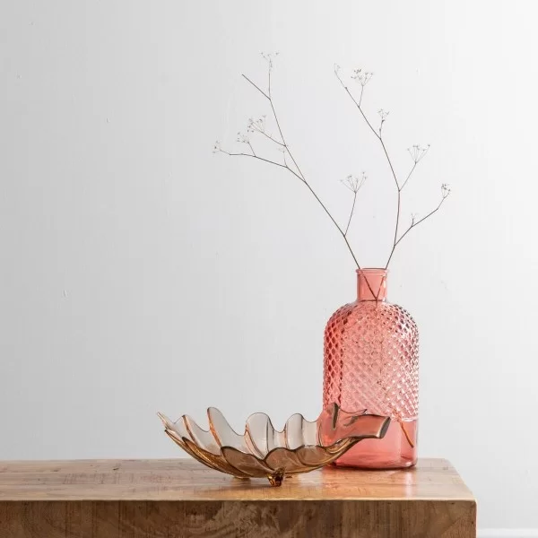 Centerpiece 35 x 19,5 x 11 cm recycled glass Caramel