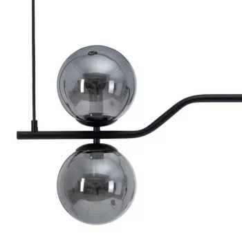 Ceiling Light 100 x 15 x 30 cm Crystal Black Metal 2