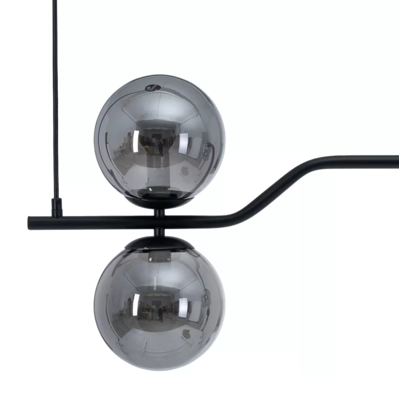 Ceiling Light 100 x 15 x 30 cm Crystal Black Metal
