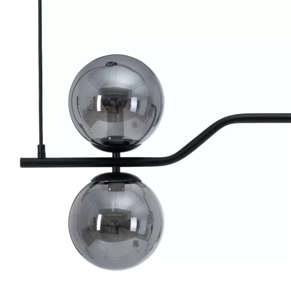 Ceiling Light 100 x 15 x 30 cm Crystal Black Metal