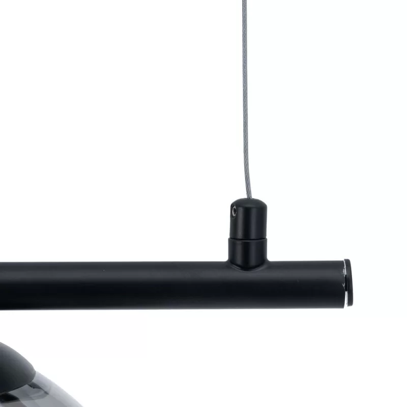 Ceiling Light 100 x 15 x 30 cm Crystal Black Metal