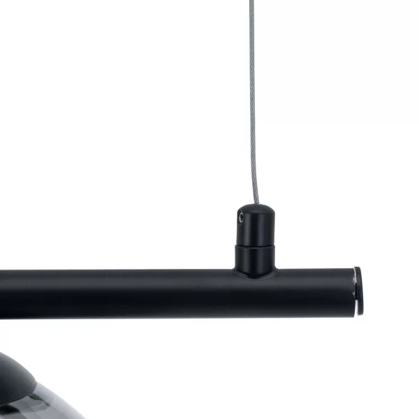 Ceiling Light 100 x 15 x 30 cm Crystal Black Metal