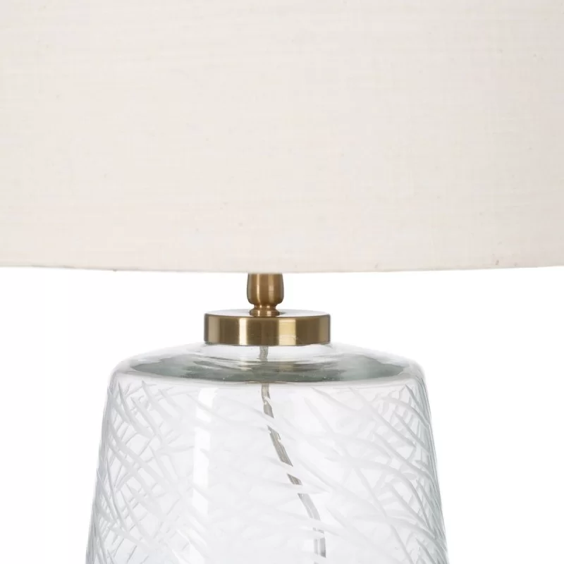Desk lamp White Golden Cotton Metal Crystal...