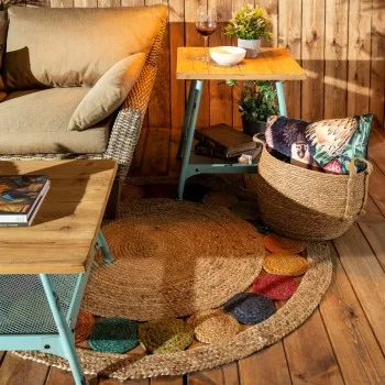 Carpet 120 x 120 x 0,9 cm Multicolour Jute 2