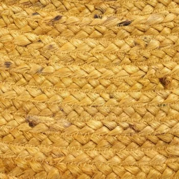 Carpet Yellow Jute 120 x 120 cm 2